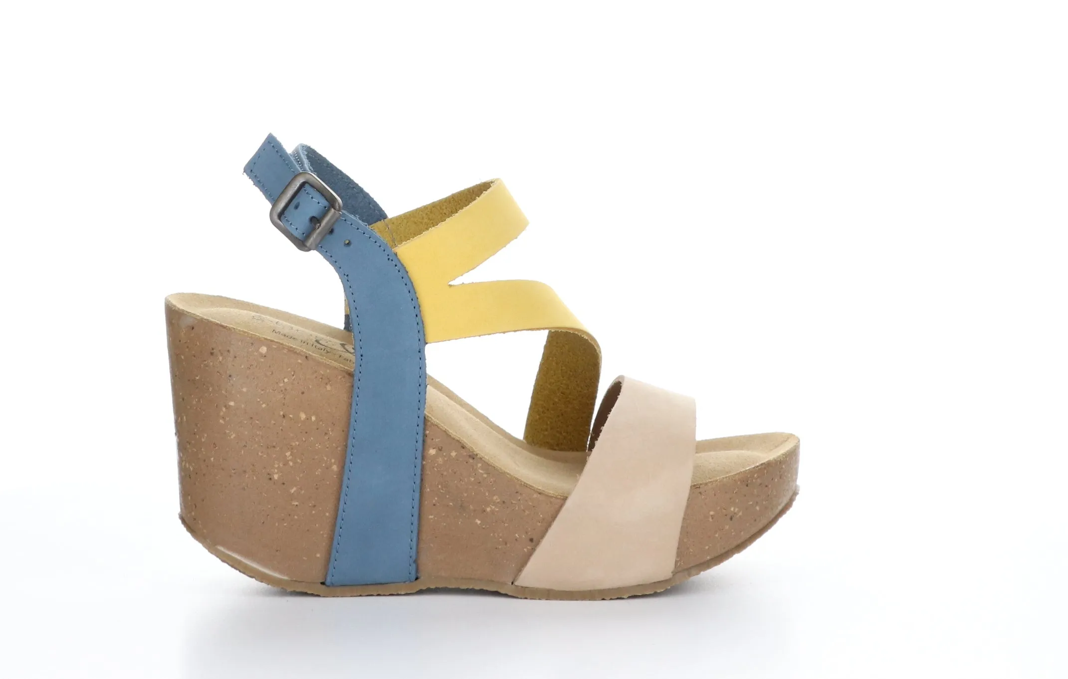 LAMAR Multi Yellow Buckle Sandals