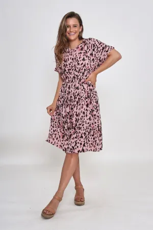 Leoni - Micah Dress - Blush Leopard
