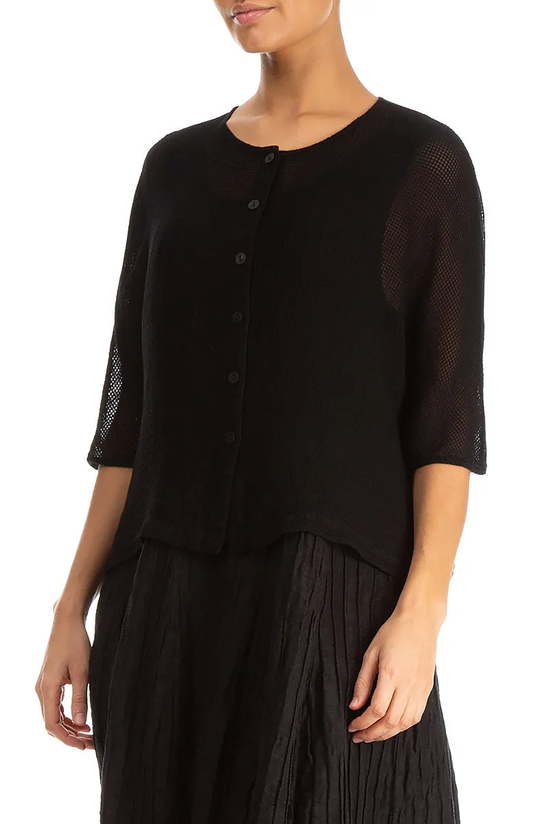 Loose Black Mesh Silk Jacket