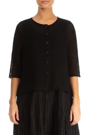 Loose Black Mesh Silk Jacket