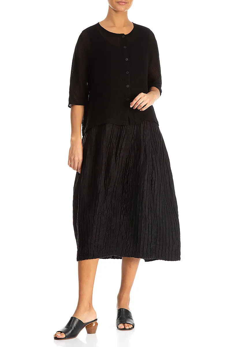 Loose Black Mesh Silk Jacket