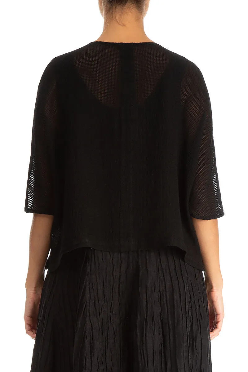 Loose Black Mesh Silk Jacket