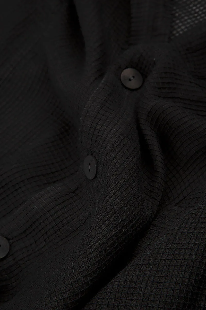 Loose Black Mesh Silk Jacket