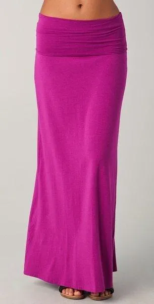 Magenta Jersey Maxi Skirt
