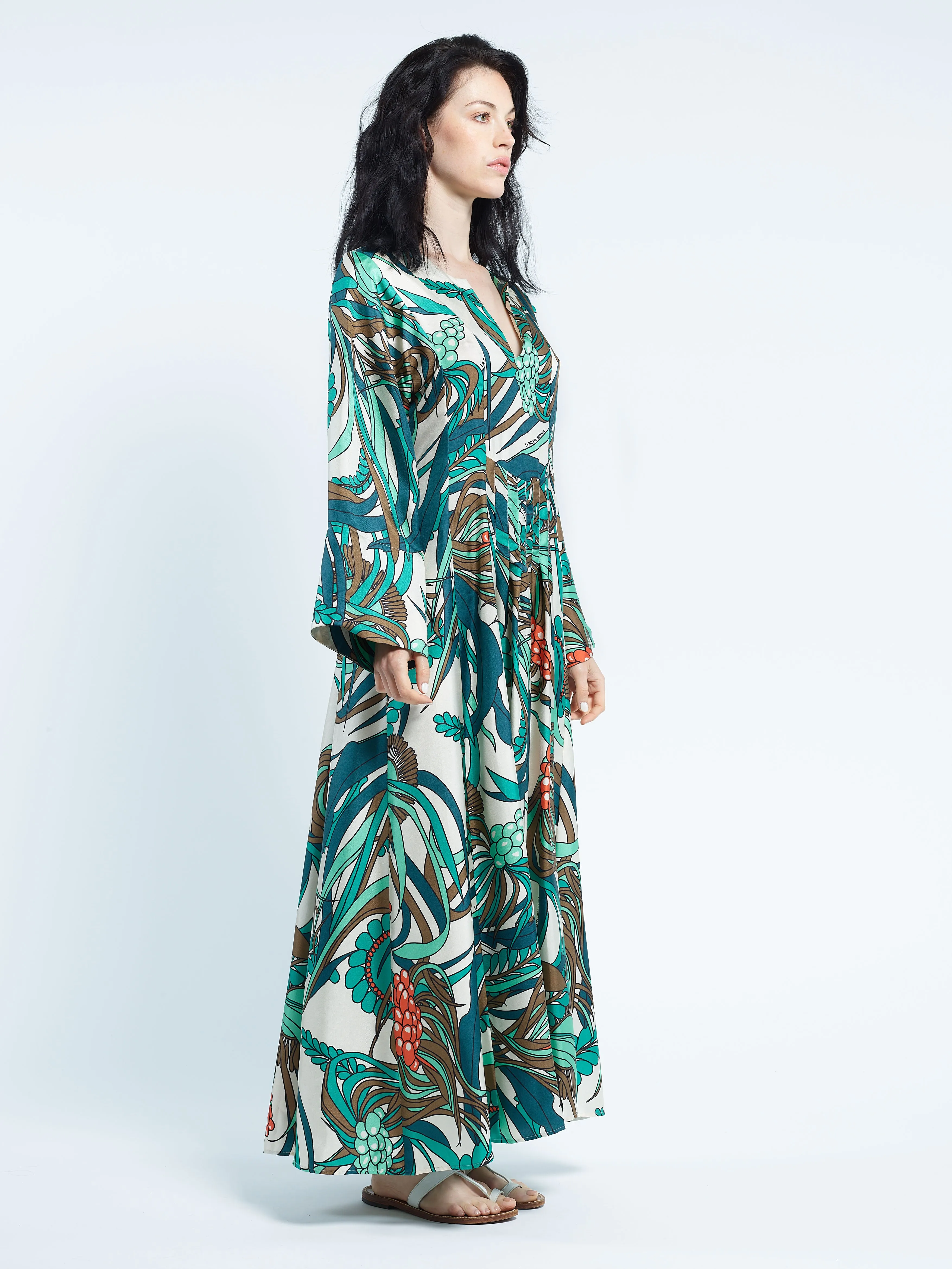 Marly Dress in Coral Aqua