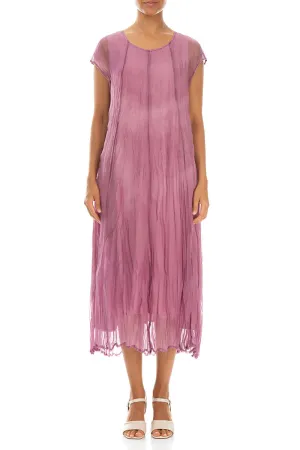 Mauve Taupe Cloudy Silk Chiffon Dress