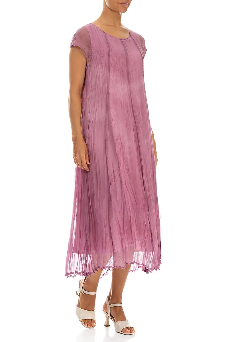 Mauve Taupe Cloudy Silk Chiffon Dress