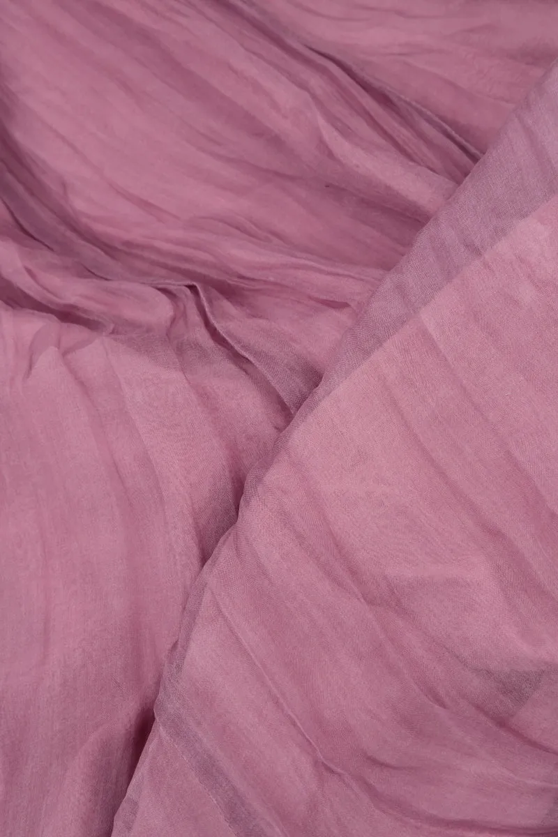 Mauve Taupe Crumpled Silk Chiffon Dress