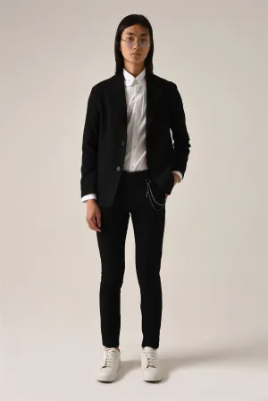 Men's Black Accessory Detail Slim Fit Trousers - Wessi