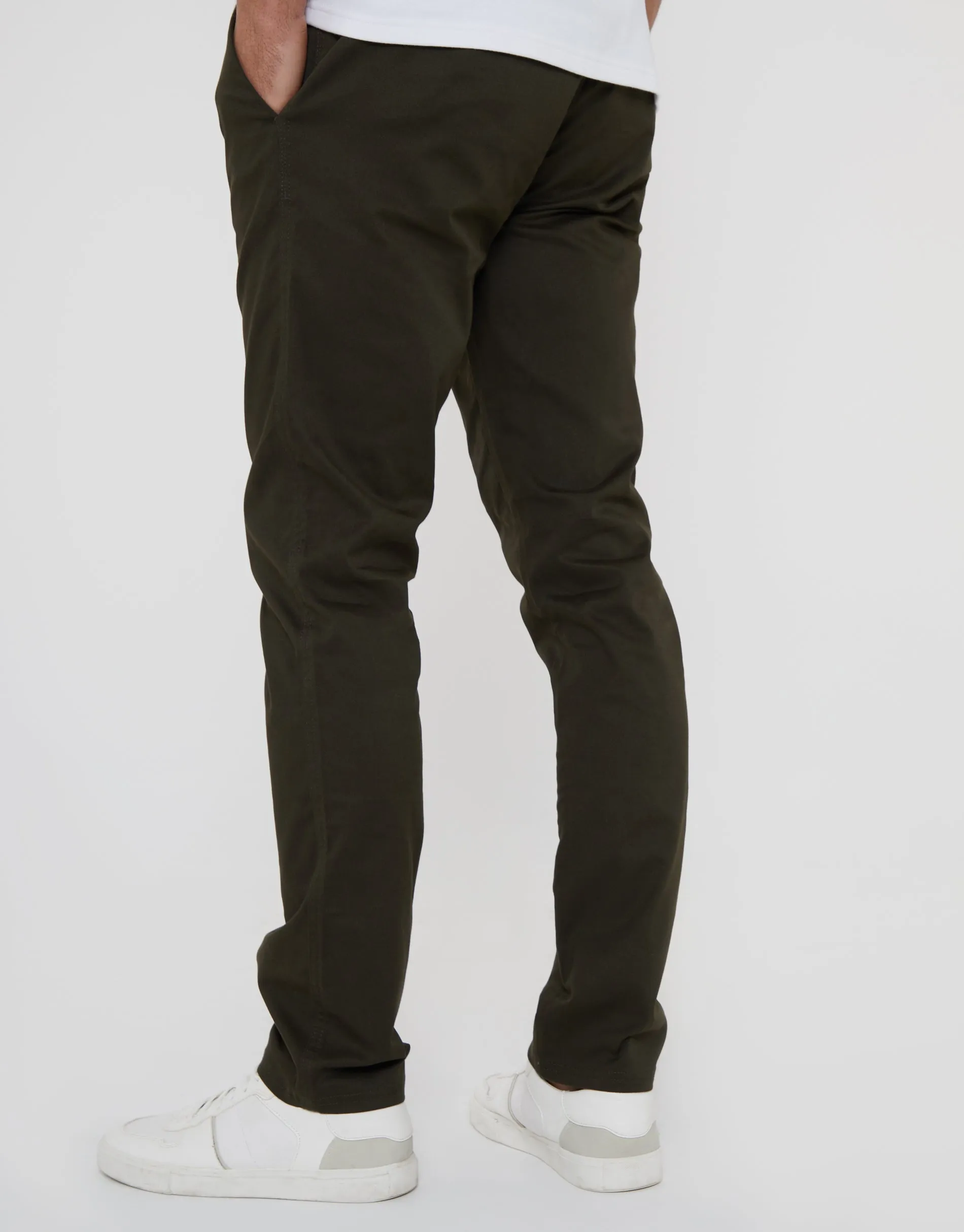 Men's Forest Green Slim Fit Chino Trousers