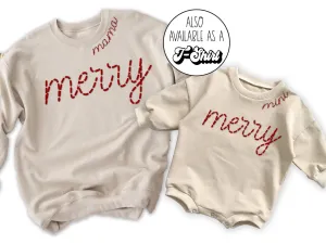 Merry Mommy and Me Christmas Sweatshirts