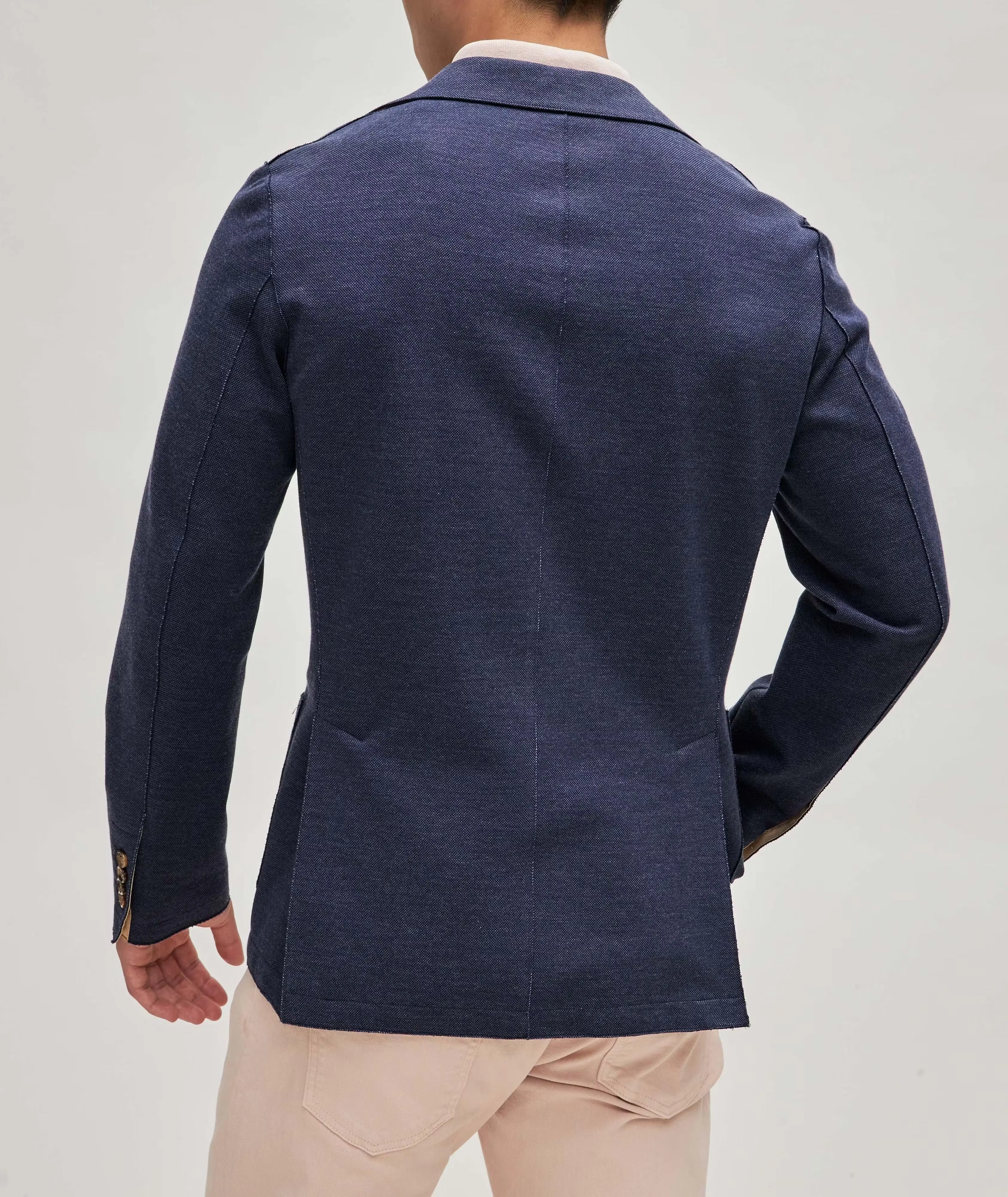 Navy Blue Cotton Stretch Contemporary Sport Jacket - ELEVENTY