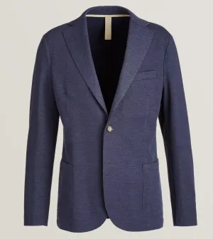 Navy Blue Cotton Stretch Contemporary Sport Jacket - ELEVENTY