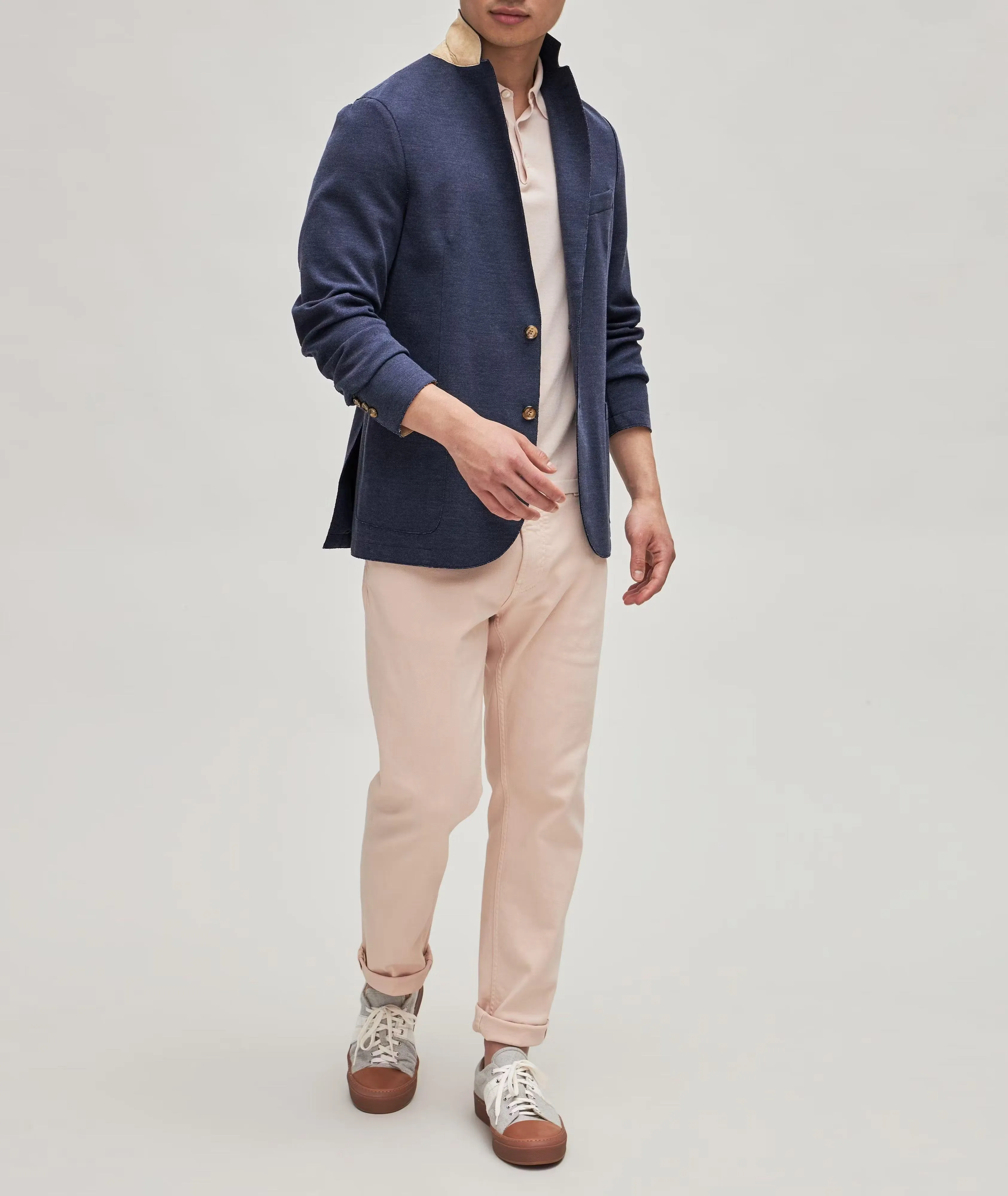 Navy Blue Cotton Stretch Contemporary Sport Jacket - ELEVENTY
