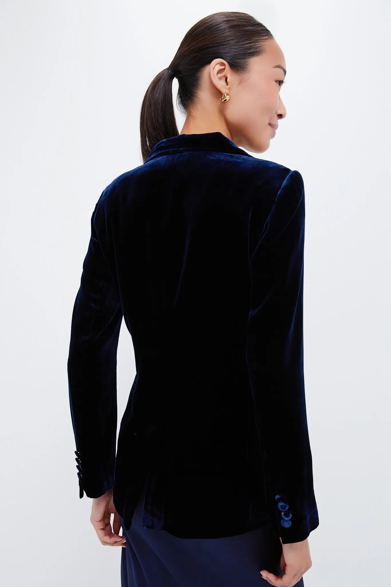 Navy Velvet Blazer