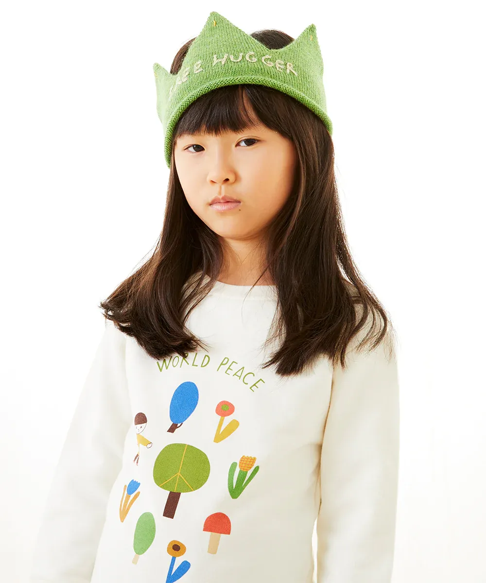 Oeuf LS Tree Tee - World Peace/Gardenia - 5/6Y Last One