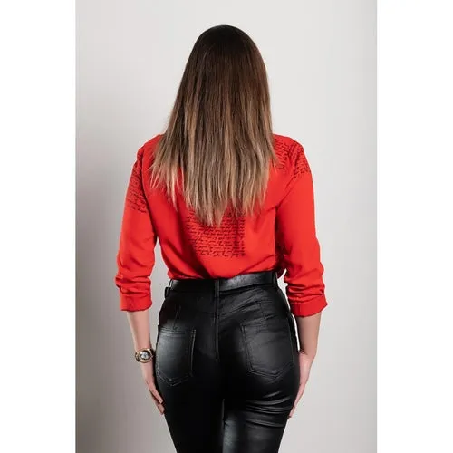 Orlena Red Sporty Elegant Blouse – Versatile Fashion for Any Occasion