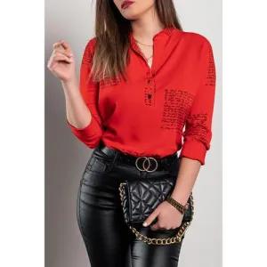 Orlena Red Sporty Elegant Blouse – Versatile Fashion for Any Occasion