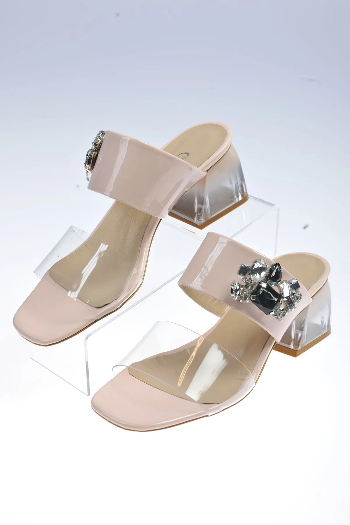 PINK CRYSTAL SLIP SANDLE
