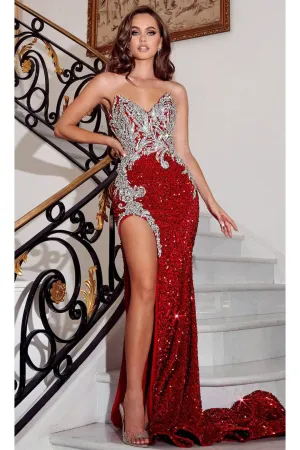 Portia and Scarlett PS23645 - long-Strapless Prom Gown with Beaded Details