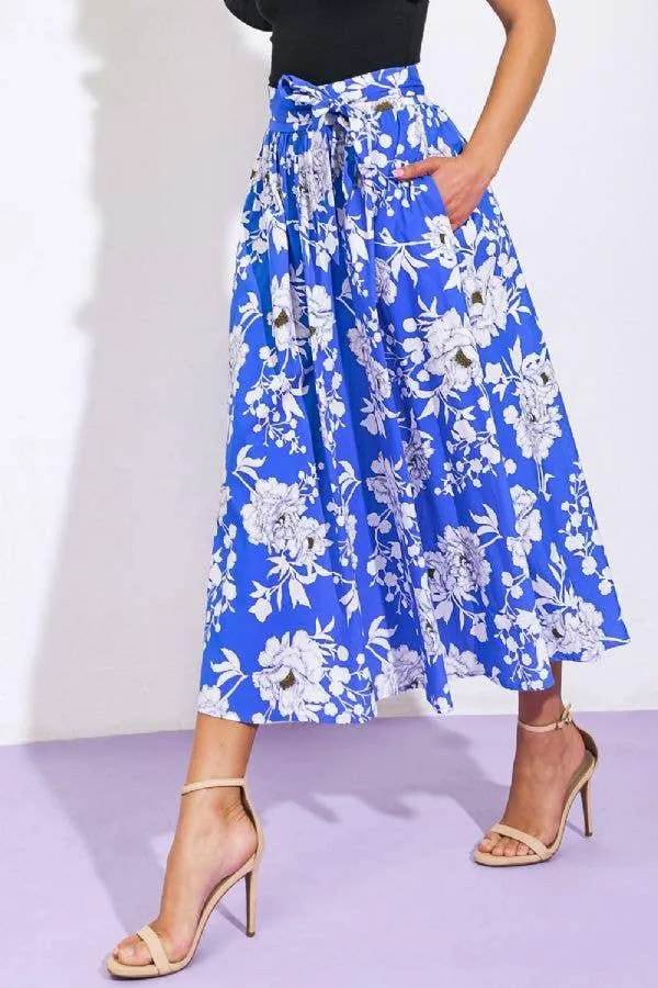 Printed Poplin Skirt