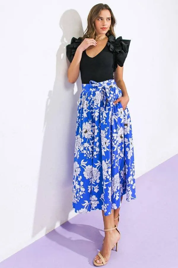 Printed Poplin Skirt