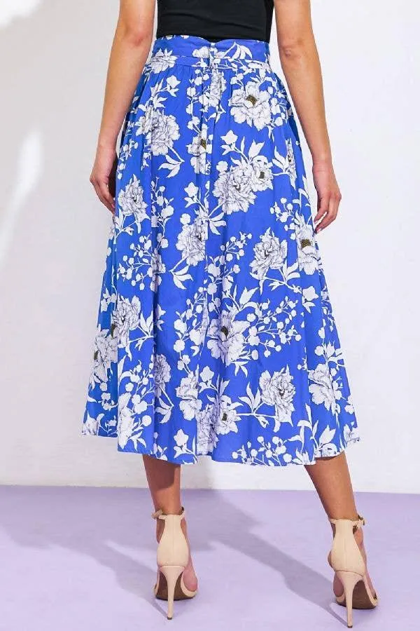 Printed Poplin Skirt
