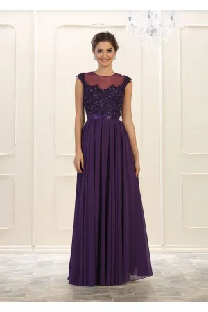Purple Bridesmaid Dresses in Satin and Plus Size Gowns by MQ1428