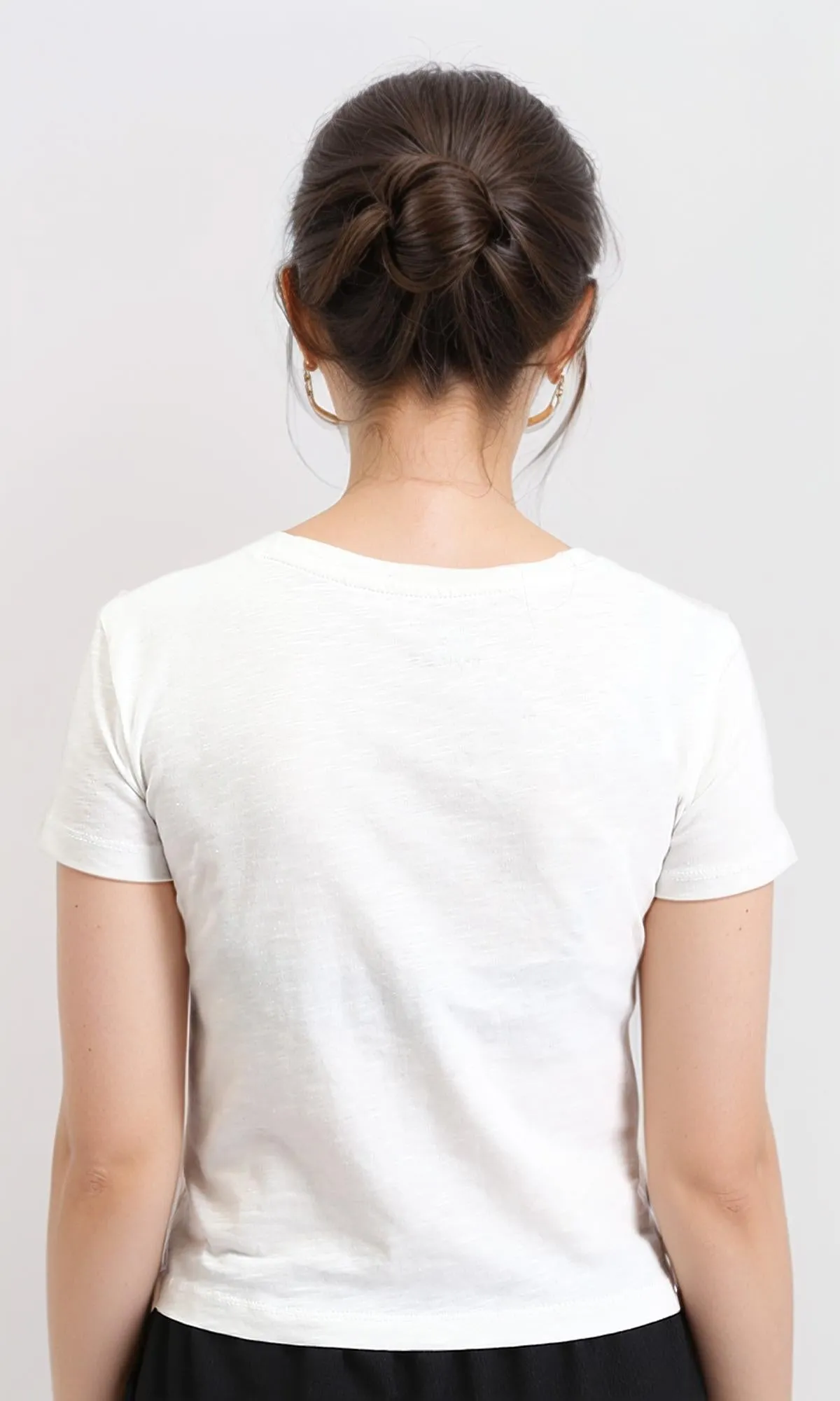 R208613 - Crew Neck Solid Basic Tee - White