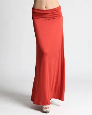 Red Jersey Maxi Skirt