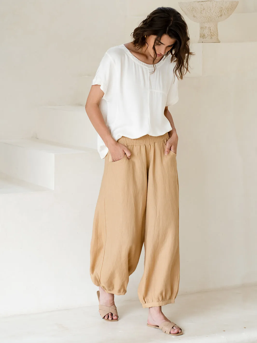 Sadhu French Linen Pants Sand