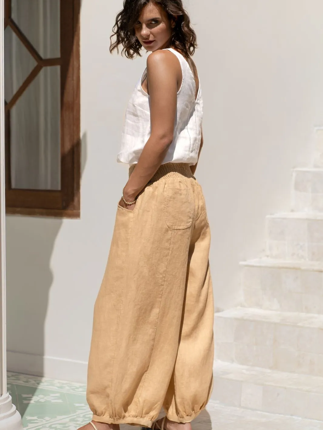 Sadhu French Linen Pants Sand