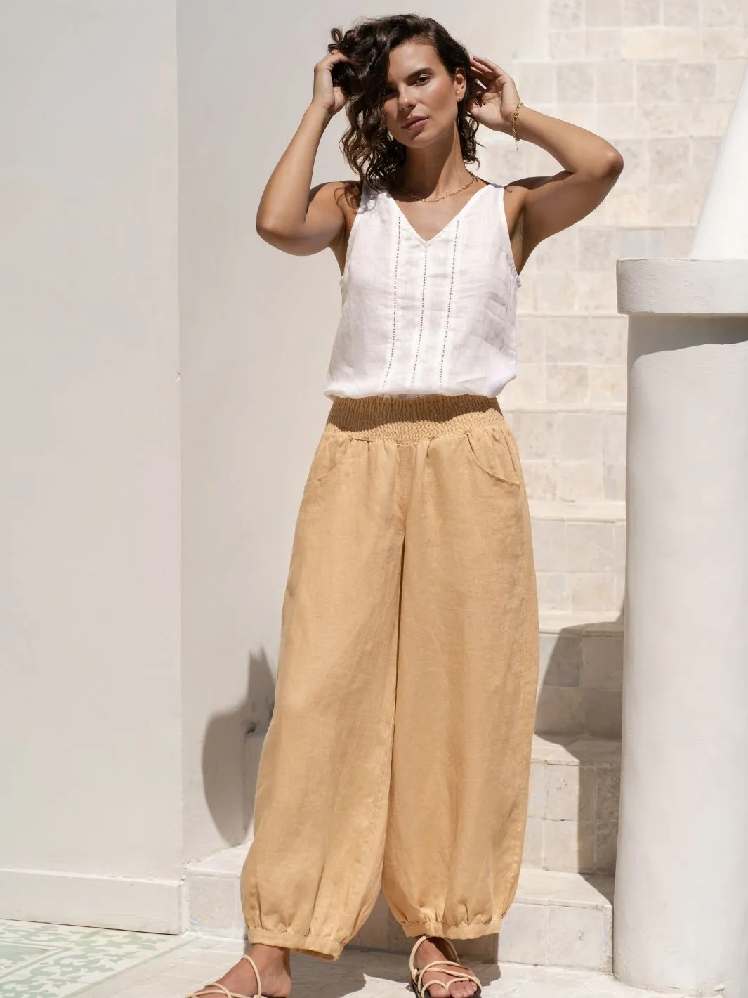 Sadhu French Linen Pants Sand