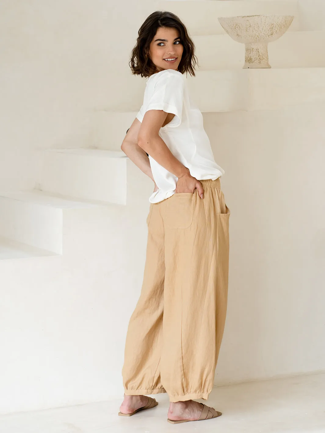 Sadhu French Linen Pants Sand