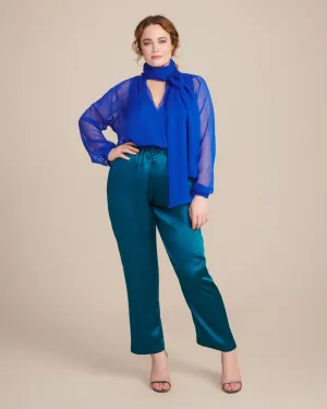 Satin Icon Track Pant | Teal Blue