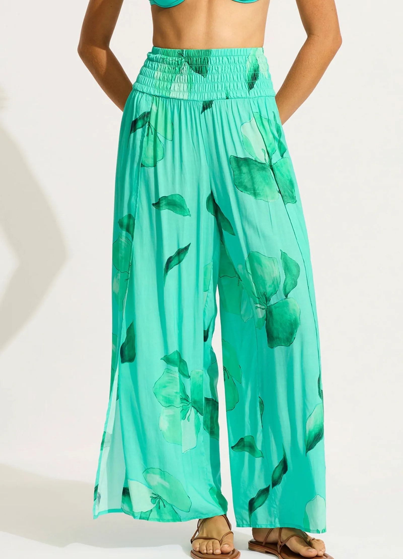Secret Garden Shirred Wrap Pant - Jade