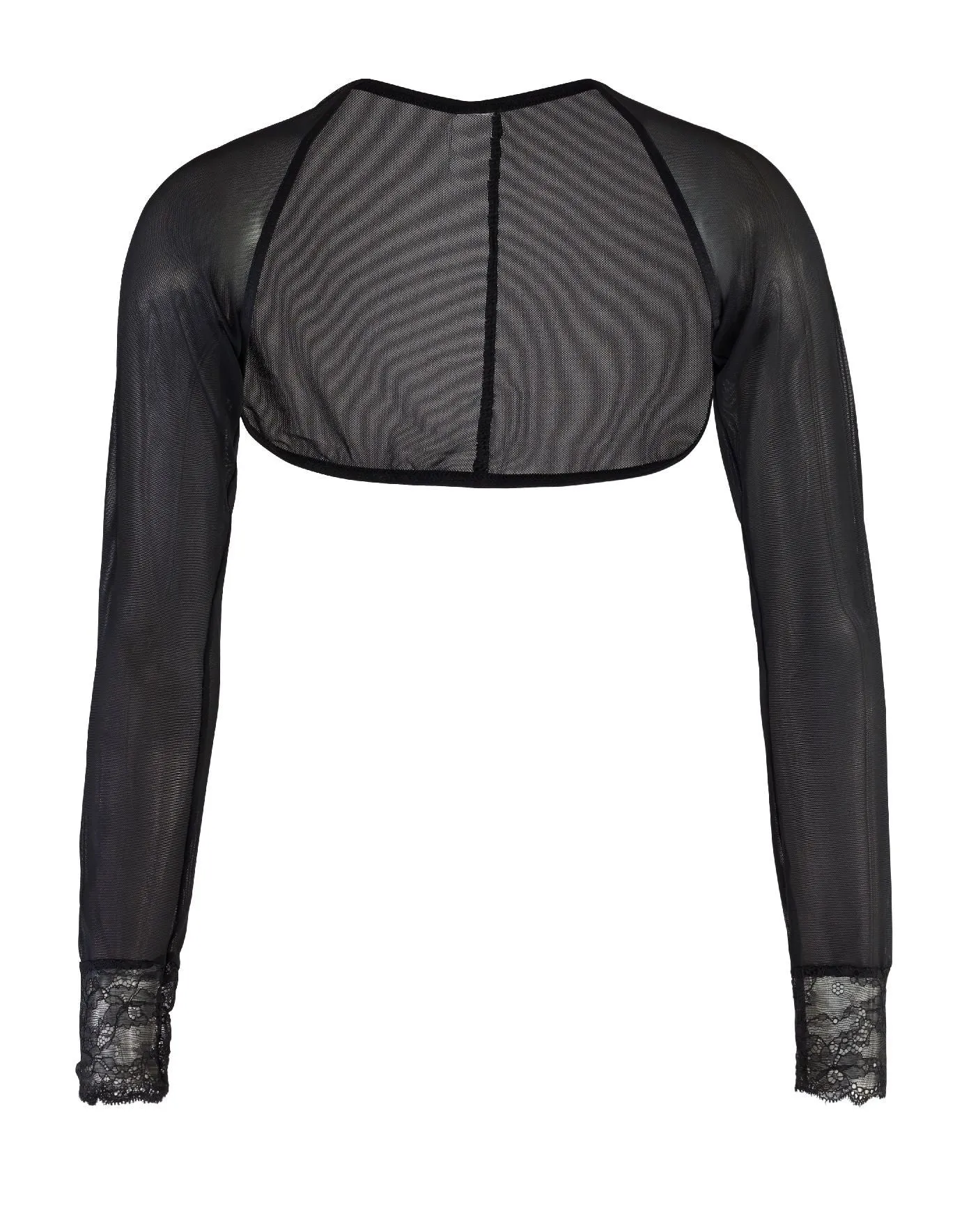 Sheer Black Fine Mesh Mini Jacket Shrug Bolero