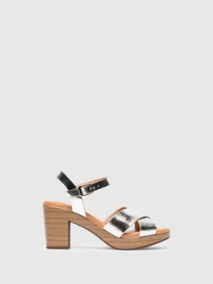 Silver Sling-Back Sandals