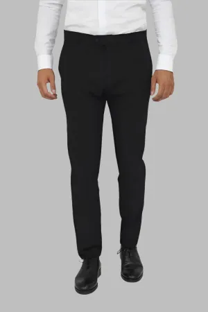 Slim Fit Plain Black Men Pants - Wessi