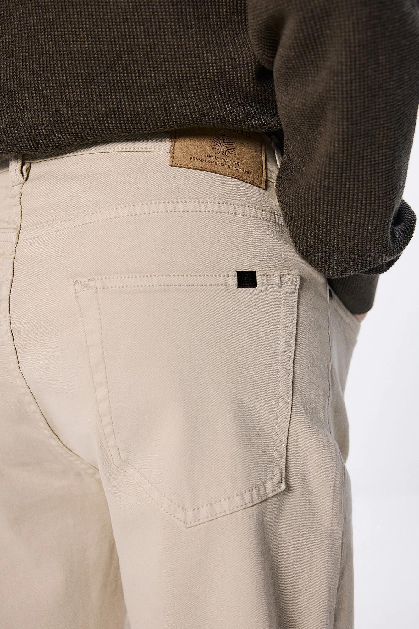 Slim fit washed colour trousers