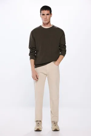 Slim fit washed colour trousers