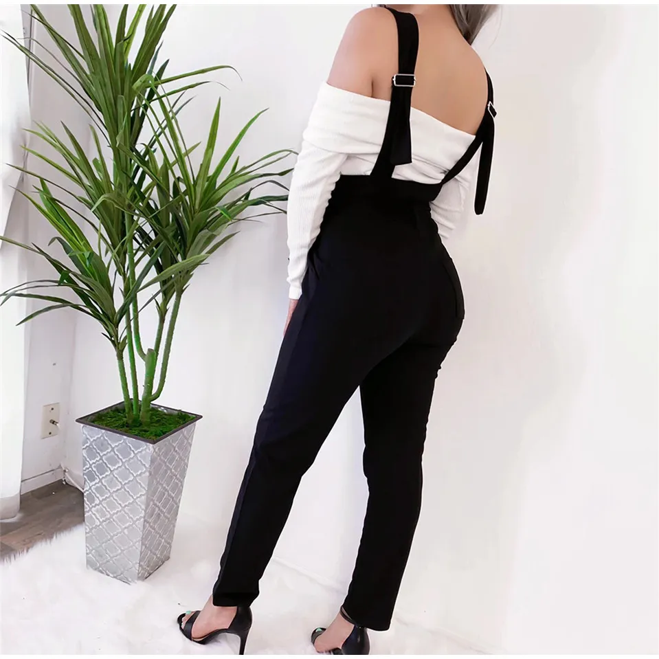SLIM HIPS SHOULDER STRAPS TROUSERS