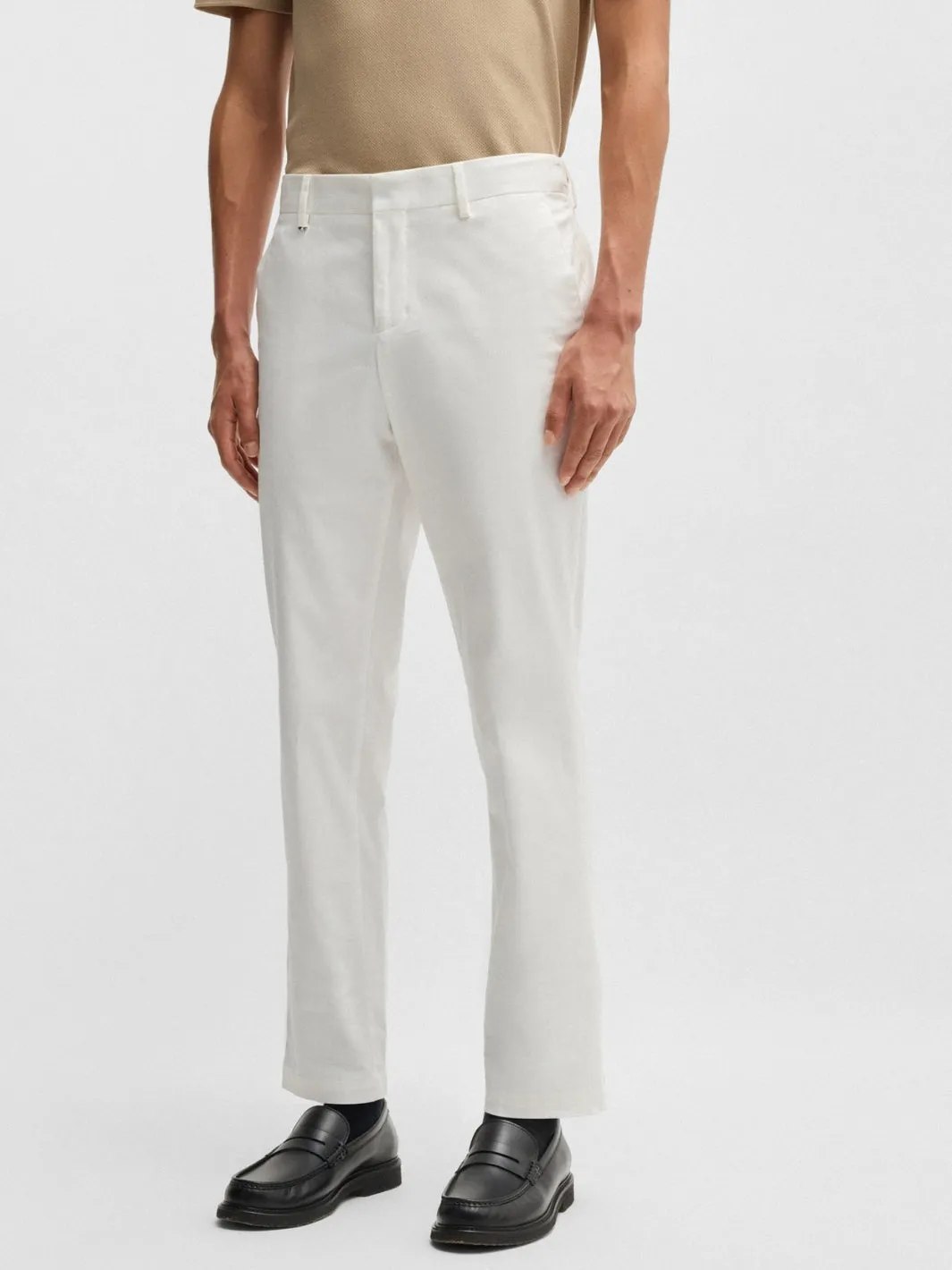 STRETCH-COTTON TROUSERS Hvit
