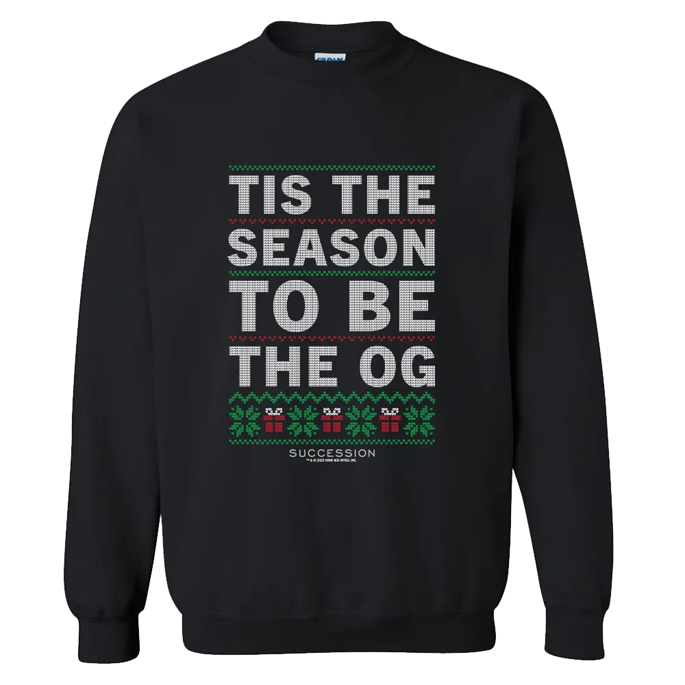Succession OG Season Ugly Holiday Fleece Crewneck Sweatshirt