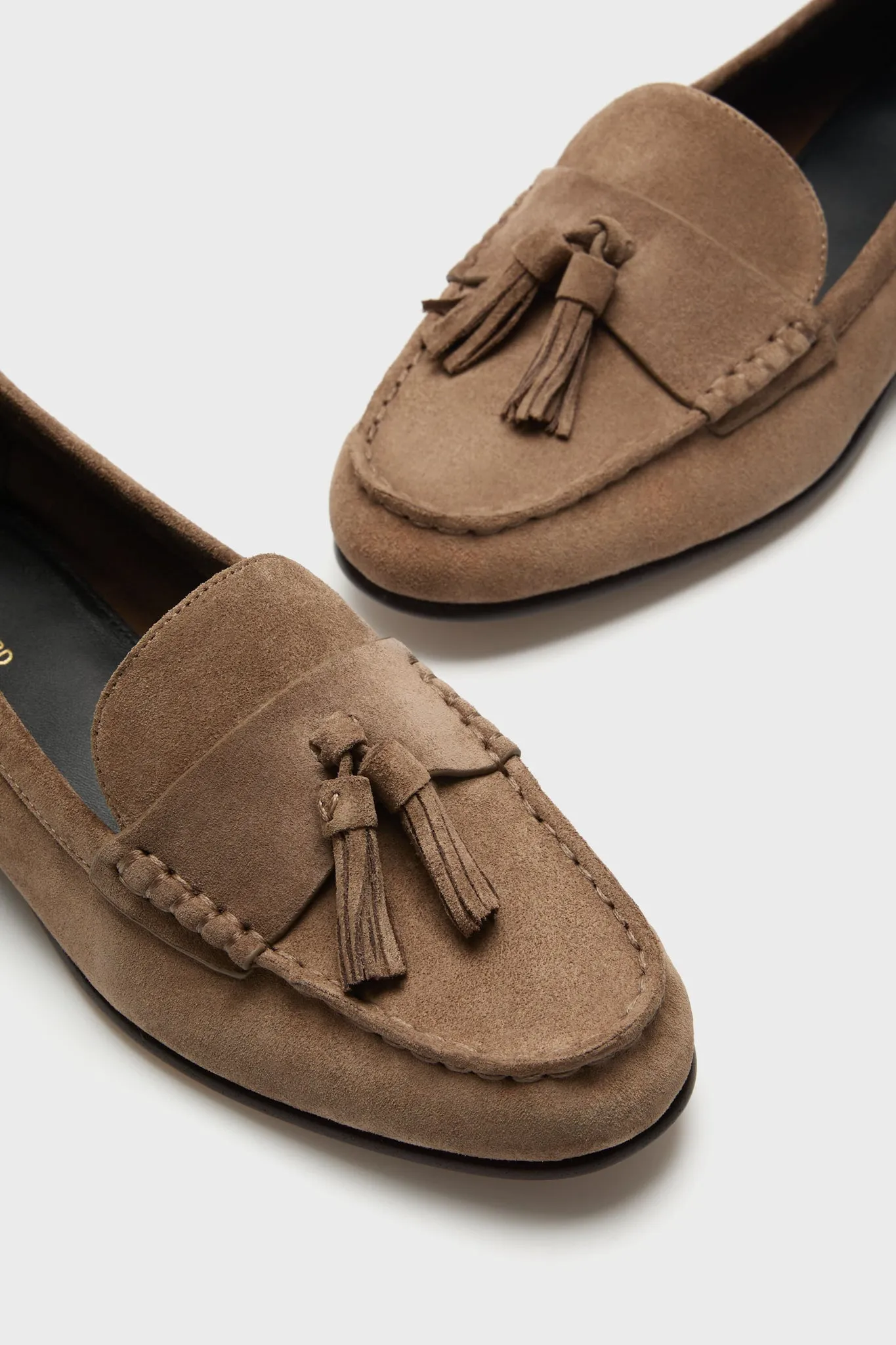 Taupe Penny Tassel Loafers