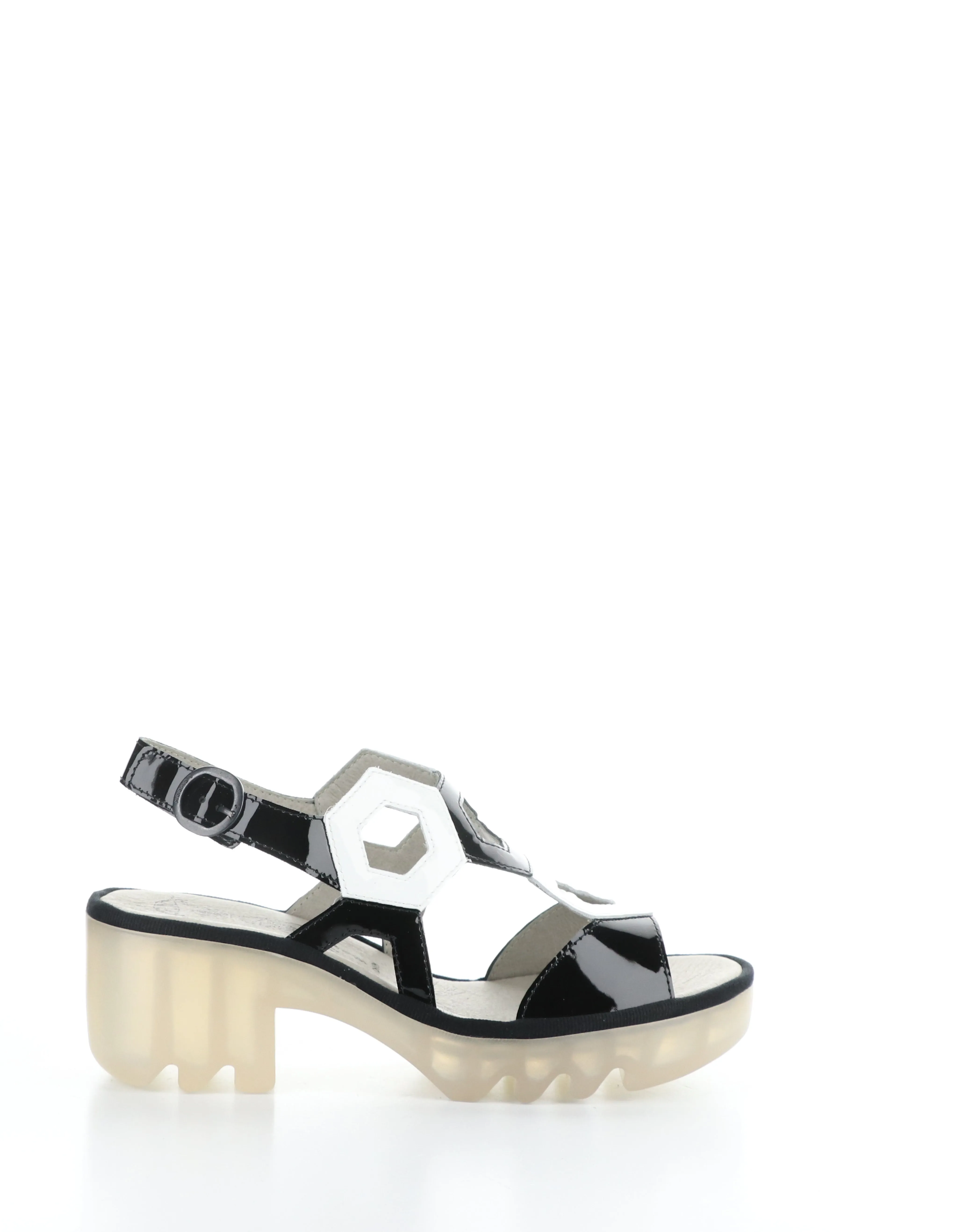 TEWA573FLY 005 BLACK/WHITE Round Toe Sandals