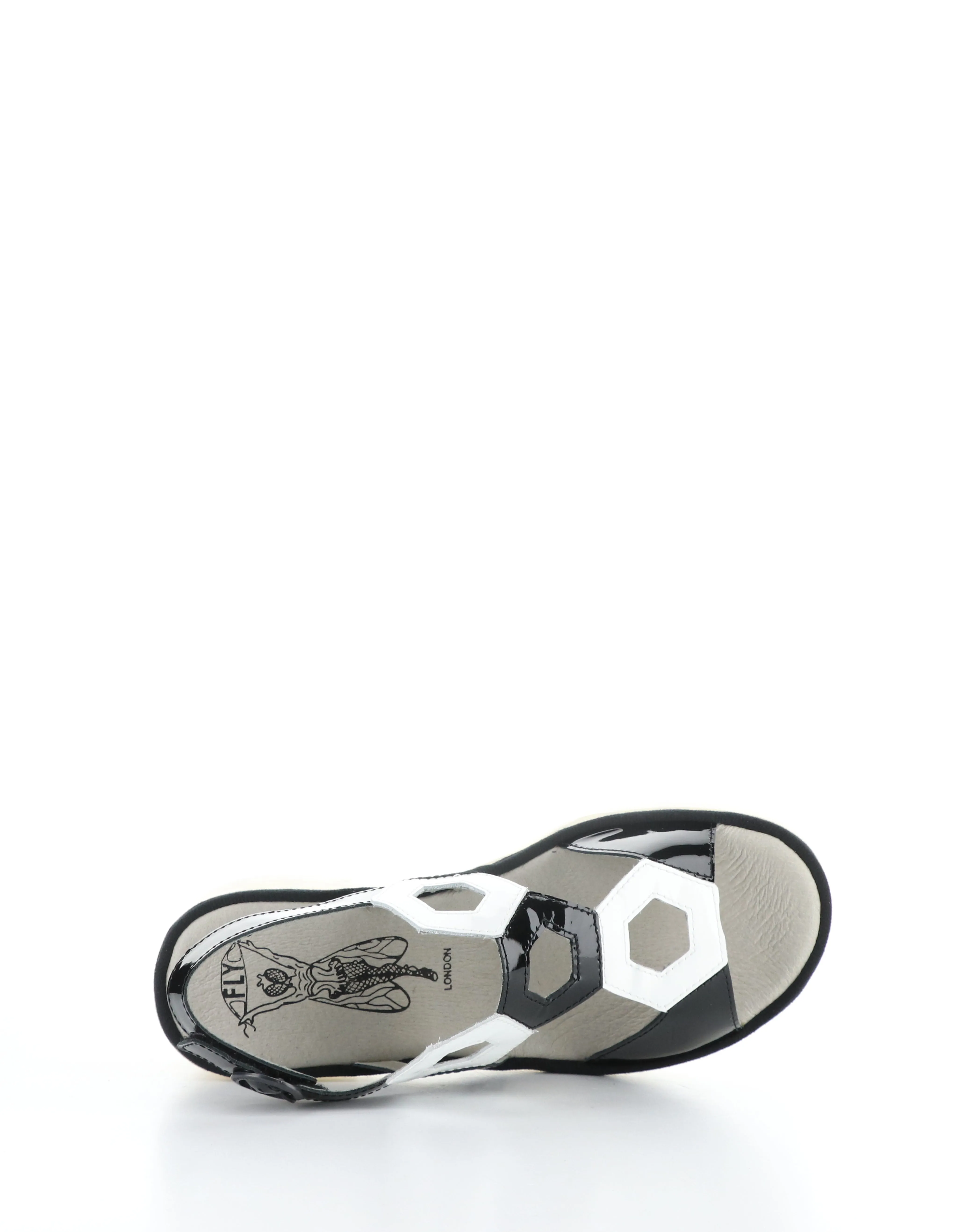 TEWA573FLY 005 BLACK/WHITE Round Toe Sandals