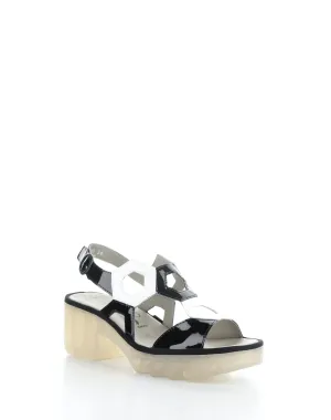 TEWA573FLY 005 BLACK/WHITE Round Toe Sandals