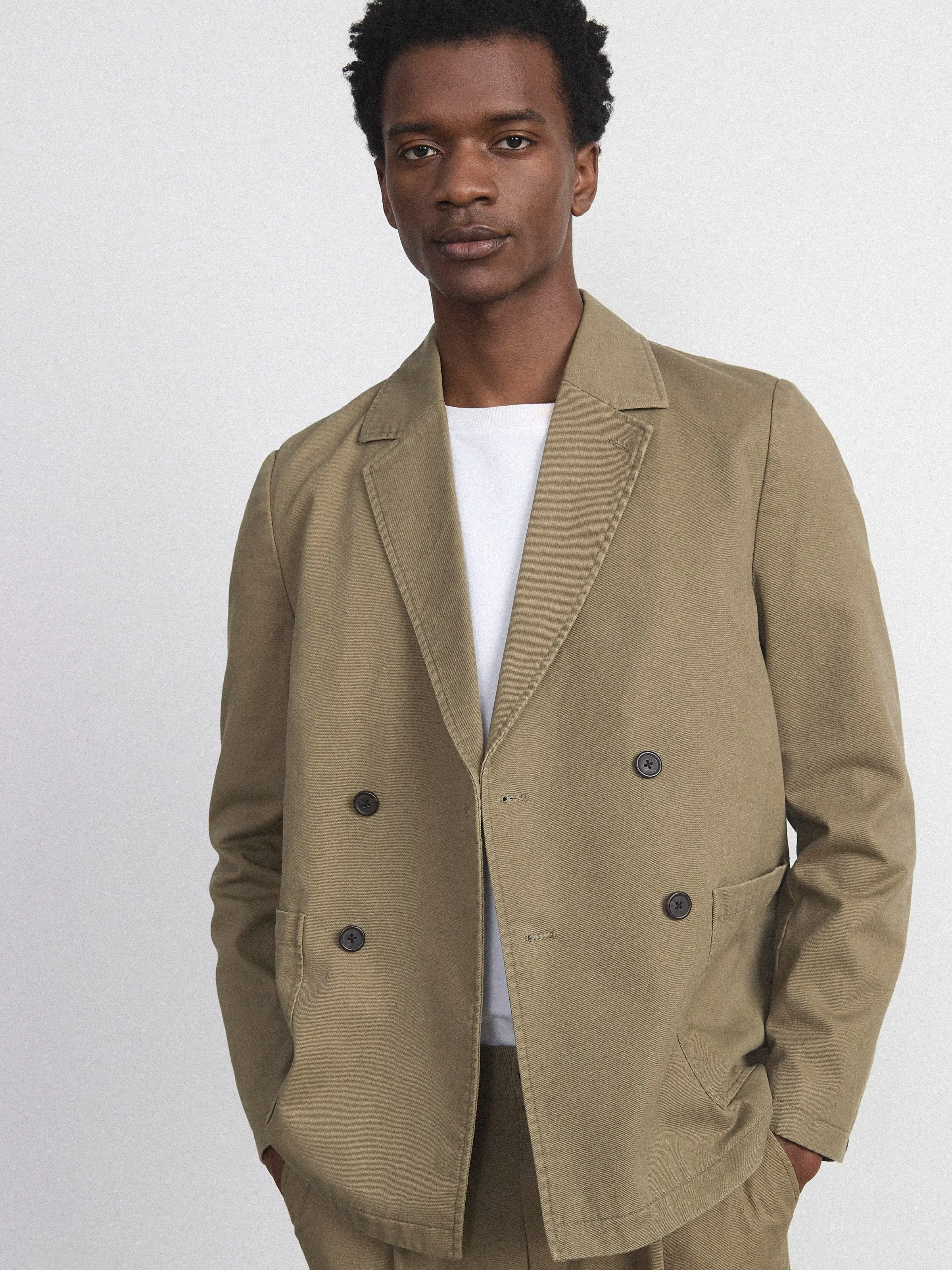 The Double Breasted Jacket in Khaki
