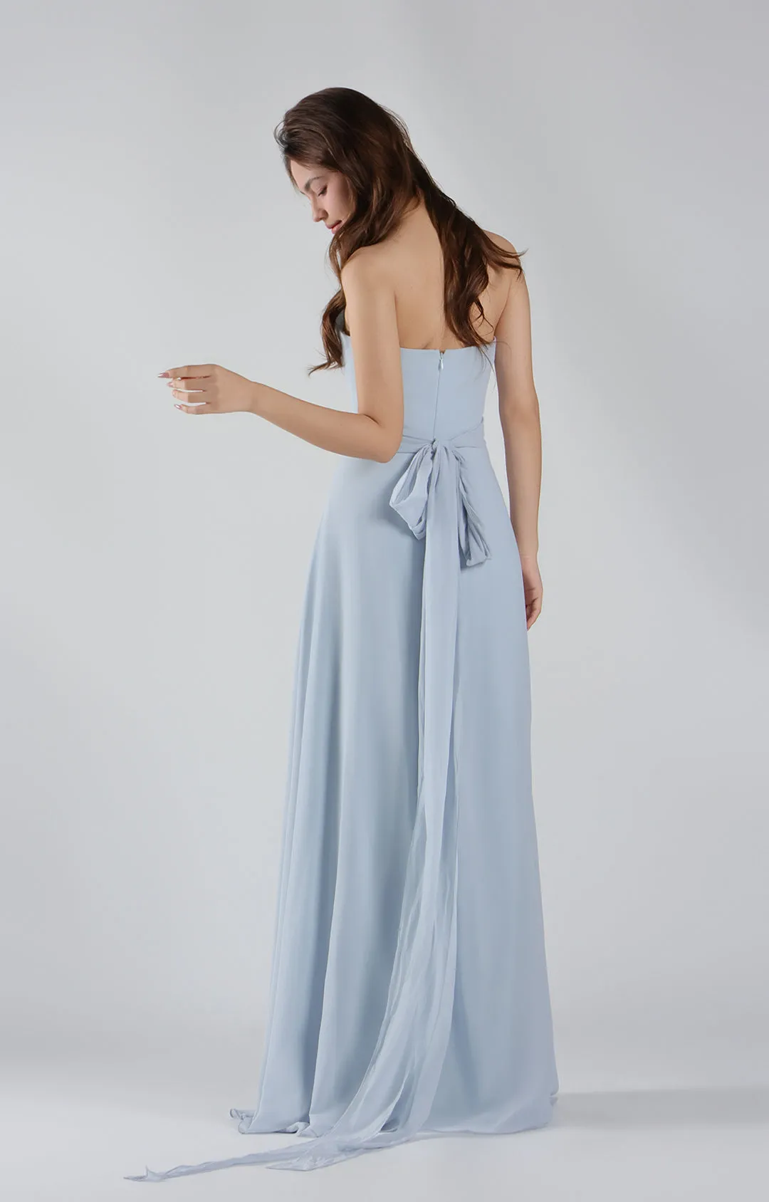 Tie Detail Sweetheart Neck Pleated A-line Dresses